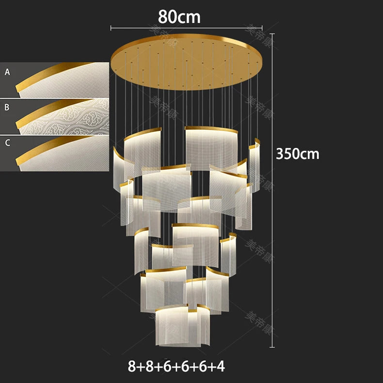Modern home decor led lights pendant light lamps forstaircase Chandeliers for living room hanging light indoor lighting
