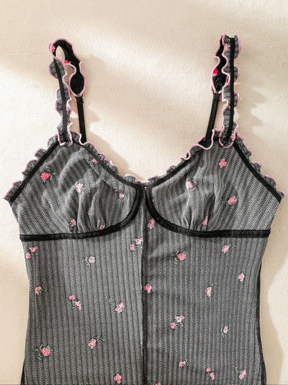 Women's One-Piece Sleeveless Pajama Jumpsuit, Suitable for Sleeping and Casual Wear, Women's Loungewear