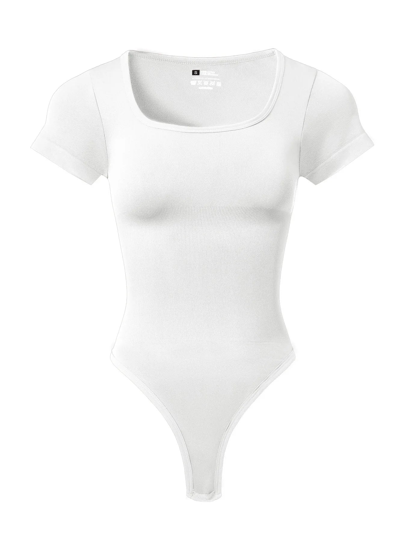 Women Plus Size Square Neck Short Sleeve Bodysuit Tummy Control Body Shaper Seamless Slimming Fashion Shapewear Jumpsuit