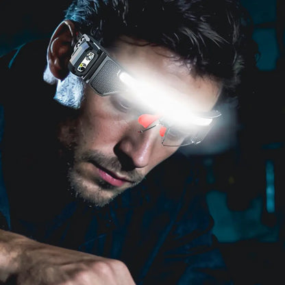 Smart Sensor LED Glasses Lamp Dual Color Light Protective Goggles USB Charging Long Lasting IPX6 Waterproof For Working Fishing