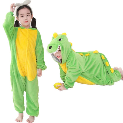 Adults Animal Cosplay Pajamas Flannel Onesies Costume Jumpsuit Pajamas Hooded Sleepwear Halloween One Piece for Performing