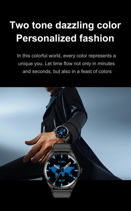 Smart Watch 2 in 1 with Headphones AI Voice Assistant Bluetooth Call Health Monitor DIY Wallpaper 1.46inch HD Screen Wristwatch