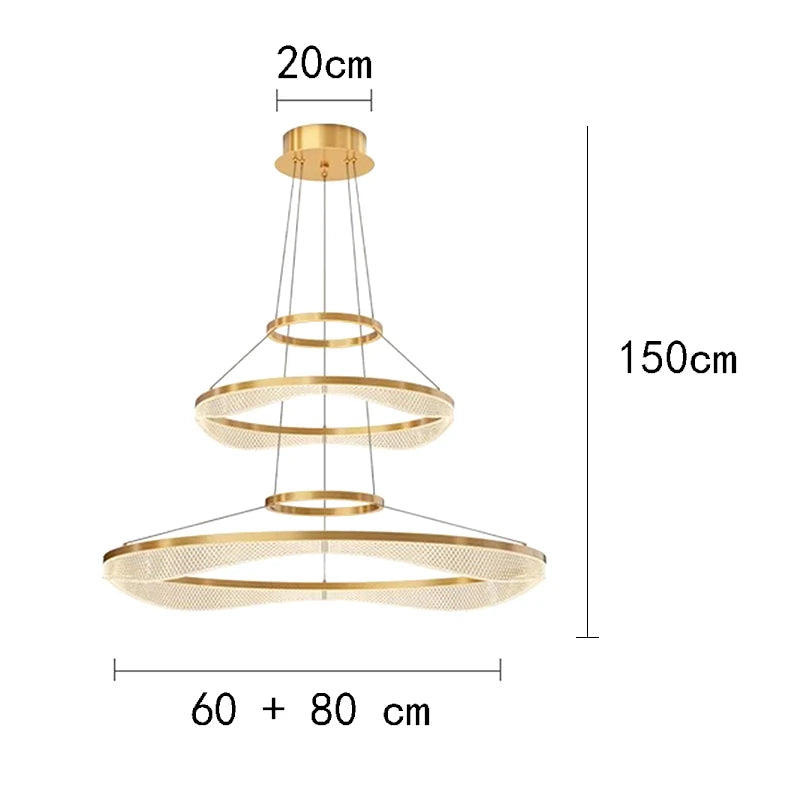 Modern ring stairs led lights pendant light lamps for living room led Chandeliers for dining room hanging light indoor lighting