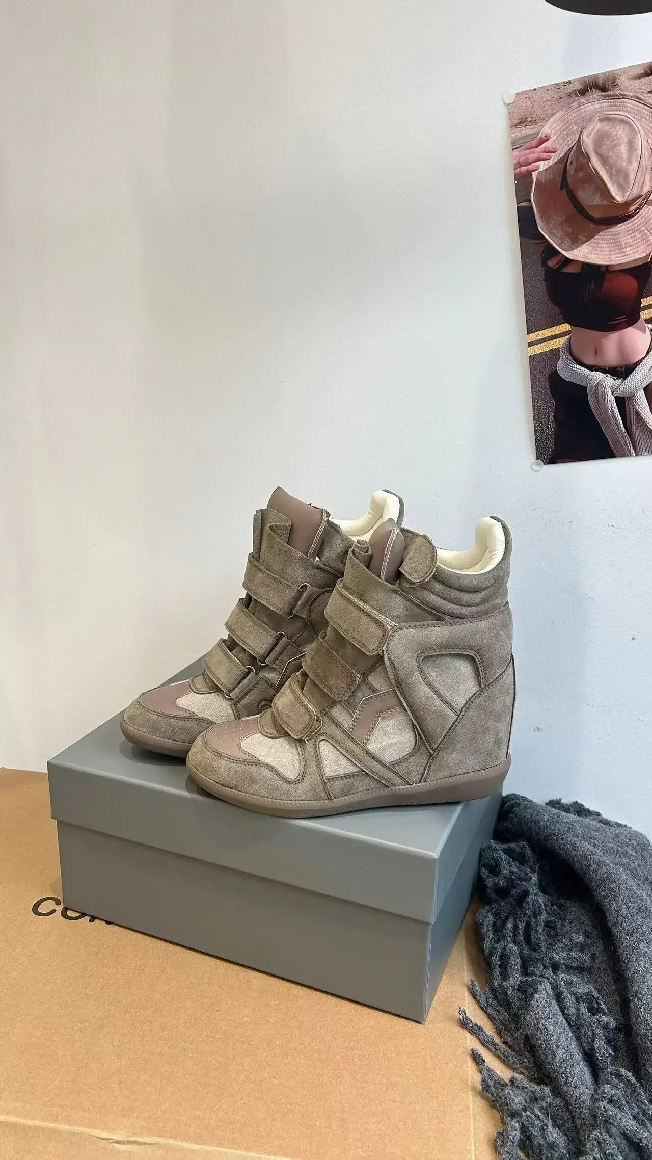 Women's Ankle Boots 2026 New Genuine Leather 8CM Hidden Heel Women Platform Sneakers Fashionable Splice Color Design Women Shoes
