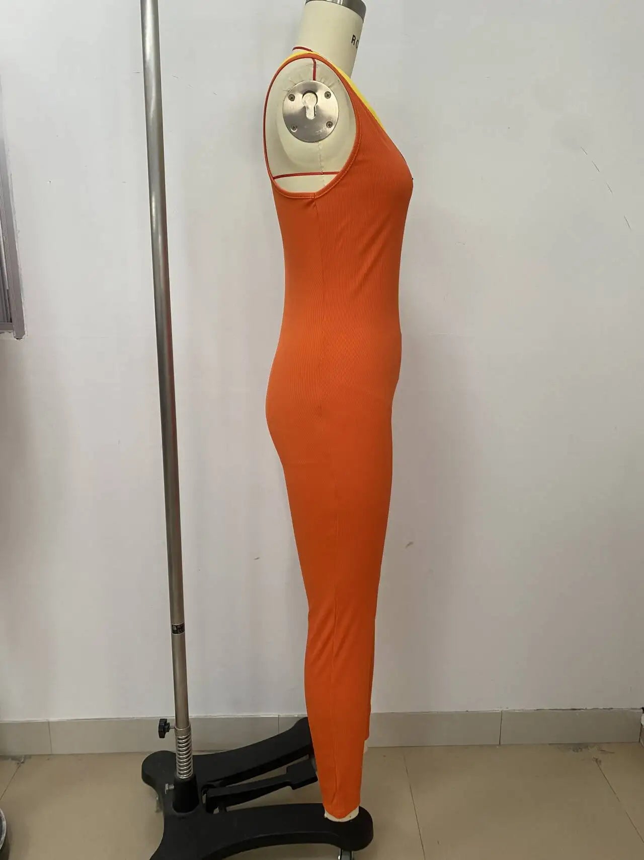 Women Patchwork Jumpsuits Skinny Rompers Full Lenth Sleeveless One Shoulder Top Pencil Pants Slim Office Lady Casual 2026 Summer
