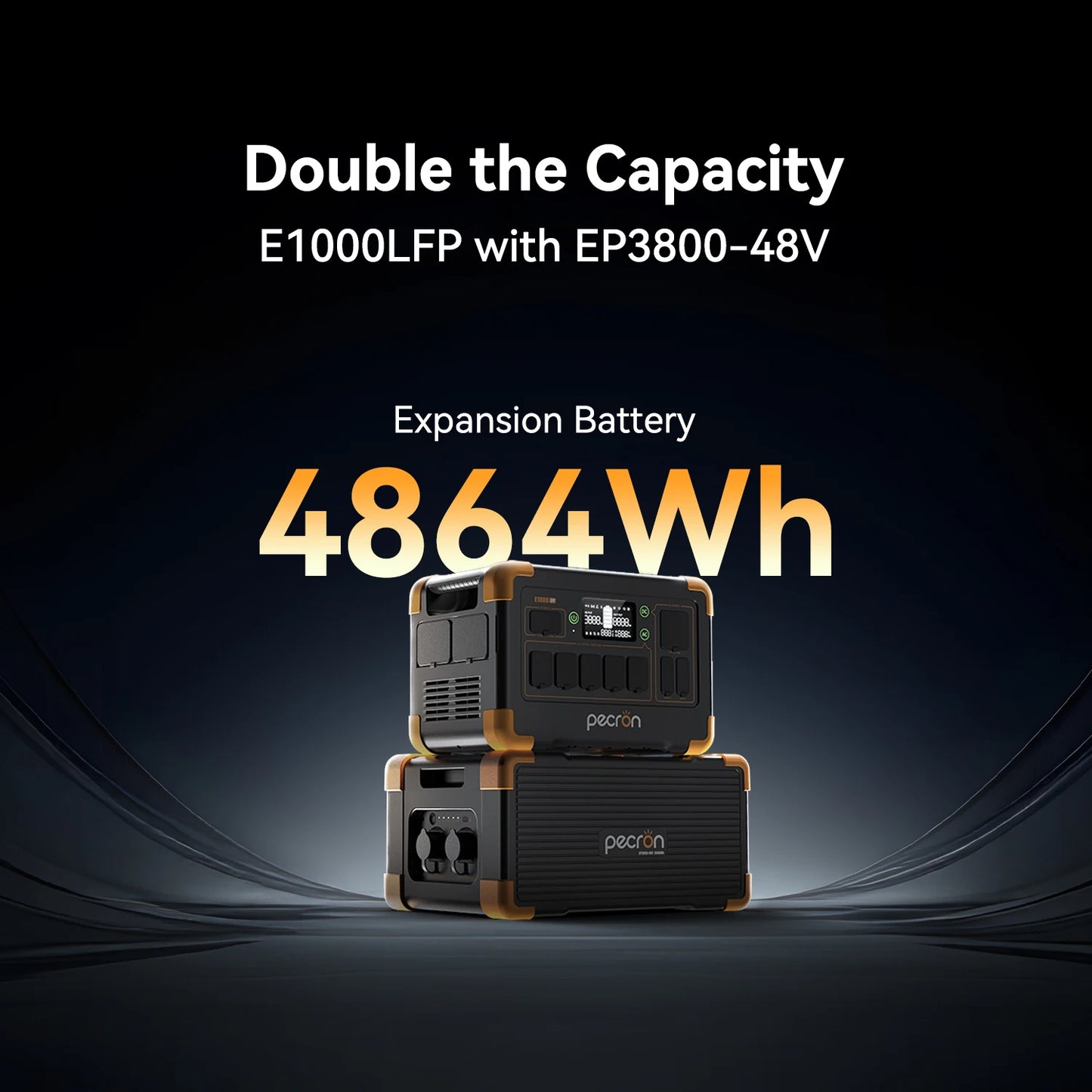 Used-EP3800-48V 3840Wh PECRON Portable Power Station Expansion Battery for E3600LFP/E3800LFP/F3000LFP/E2400LFP/E1500LFP/E1000LFP Solar Generator for Home Use