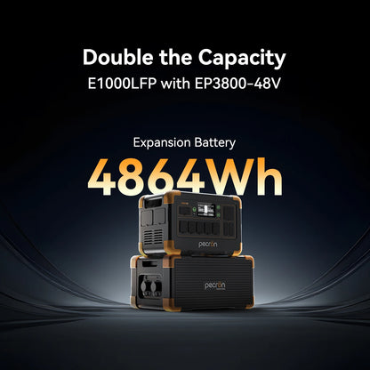 Used-EP3800-48V 3840Wh PECRON Portable Power Station Expansion Battery for E3600LFP/E3800LFP/F3000LFP/E2400LFP/E1500LFP/E1000LFP Solar Generator for Home Use