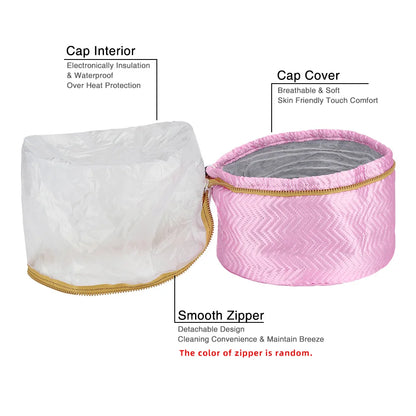 Hair Steamer Cap 220V Electric Heat Cap for Deep Conditioning Hot Oil Hair Mask Repair Damaged Hair Reduce Frizz Split Ends Home