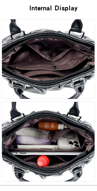 Genuine Casual Tote Bag Luxury Handbags For Women Designer Purses and Handbag High Quality Soft Leather Commuting Hand Bags