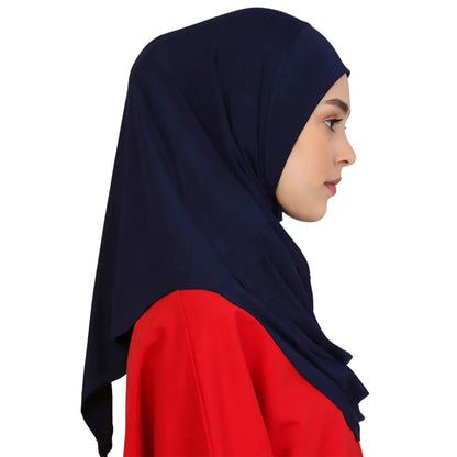 New Ready To Go Wear Instant Hijab for Women Solid Color Hemp Headscarf Neck Cover Sports Hijabs Pinless Islam Shawls and Wraps