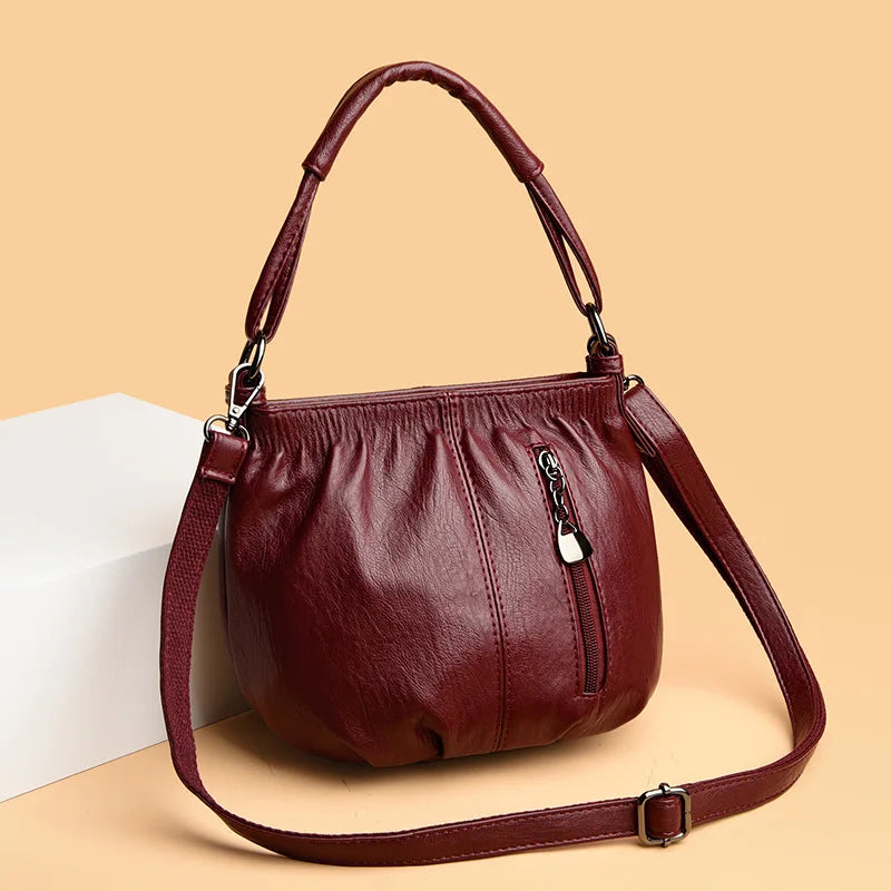 Casual Leather Shoulder Bags for Women's Luxury Handbags Designer Crossbody Messenger Bag Shell Vintage Handbag Tote