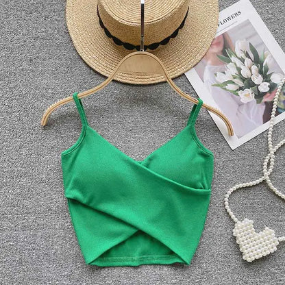  Irregular Casual Sport Camisole Women Strap Design Solid Fashion 2025 Y2K Elegant Ladies Chic Slim Tank Tops