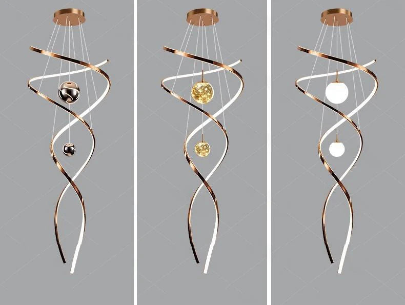 Modern home decor led lights pendant light lamps forstaircase Chandeliers for living room hanging light indoor lighting