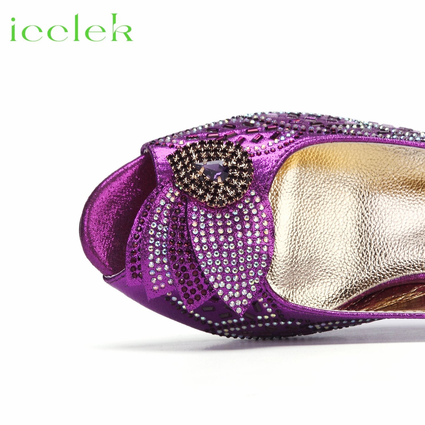 New Arrival Purple Color Women Peep Toe Sandals Shoes Matching bag Set For Mature Offices Ladies in Dress