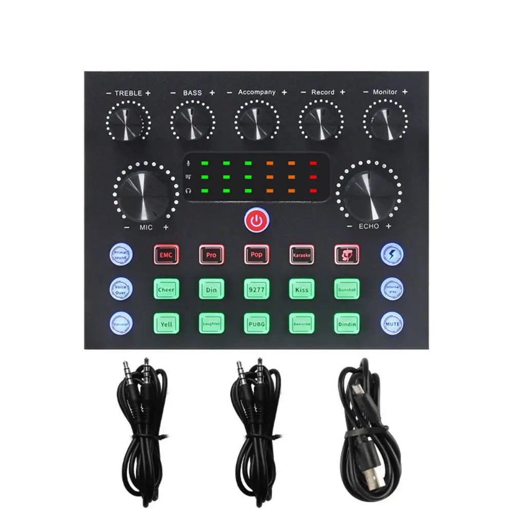 BM800 Condenser Microphone Kit Computer Sound Card Streaming Voice Changer Microphone Mobile Phone V8Sound Card Set Karaoke