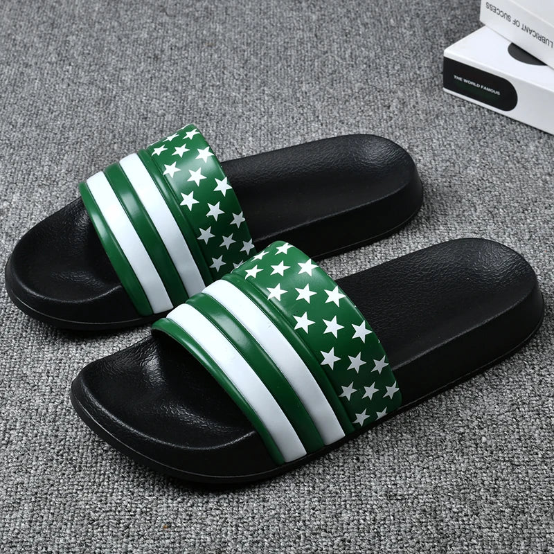 Plus Size Men Indoor Home Slippers Male Soft Comfortable Bath Slipper Men's EVA Flat Thick Platform Outdoor Beach Sandals Summer
