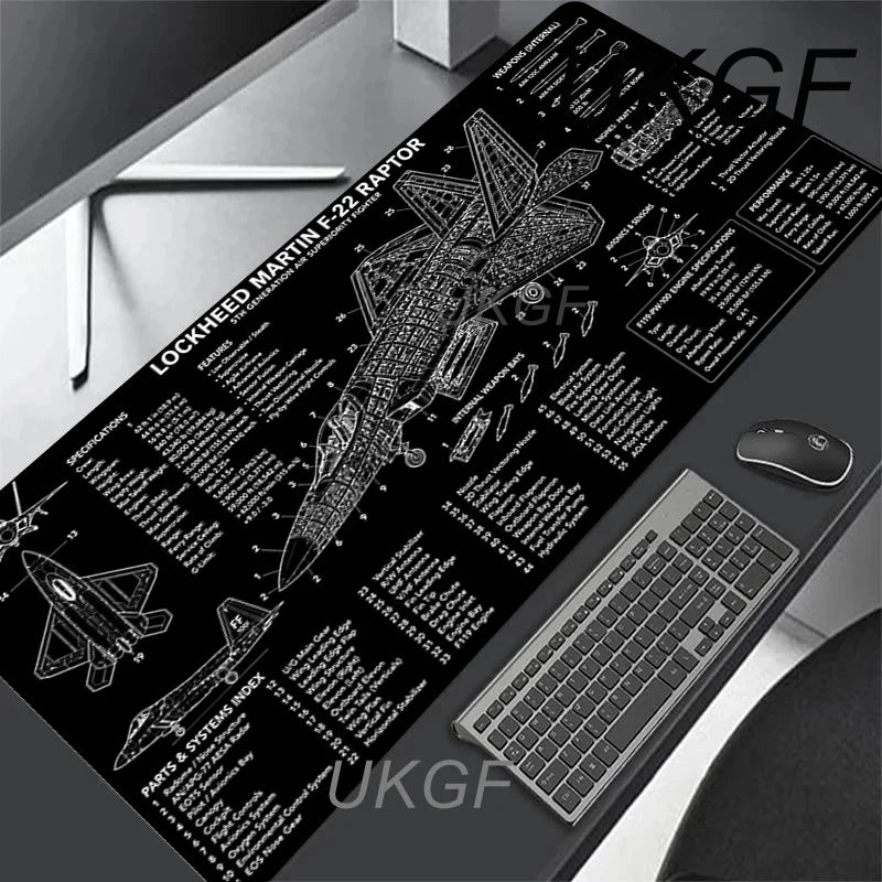 Large Computer Office Game Table Mats Aircraft Model Mouse Pad XXL Rubber Anti-slip Gaming Keyboard Mousepads Long Desk Pads