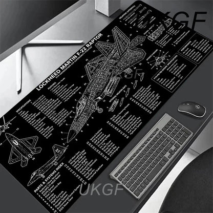 Large Computer Office Game Table Mats Aircraft Model Mouse Pad XXL Rubber Anti-slip Gaming Keyboard Mousepads Long Desk Pads