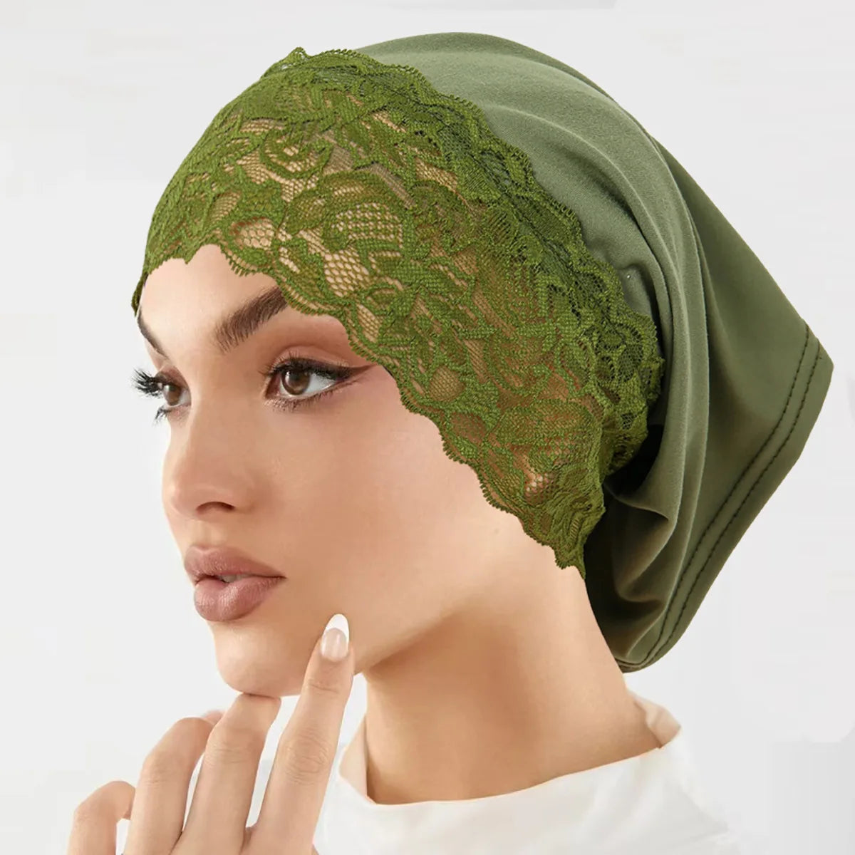 2026 New Inner Hijab Undercap With Lace Muslim Turban Islam Underscarf Hijab Bonnet Soft Stretch HIjabs Tube Cap Turbante