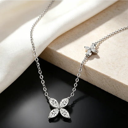 1.6cttw Butterfly D Color Moissanite Pendant Necklace for Women 925 Silver Marquise Cut Diamond Wedding Gift Fine Jewelry GRA