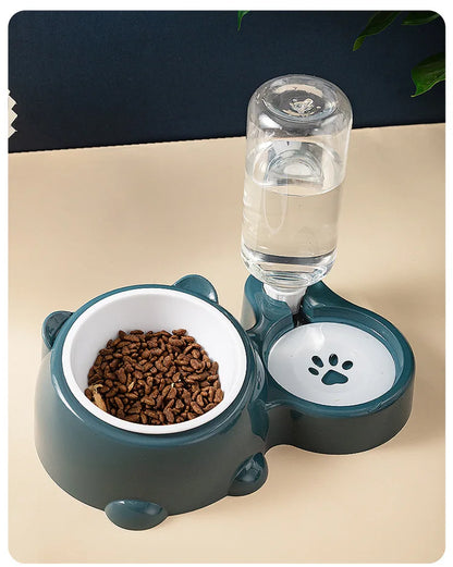Double Cat Bowl Raised Anti Slip Pet Food Water Feeder No Spill Detachable Design for Cat  Dog Puppy Daily Pet Feeding Supplies