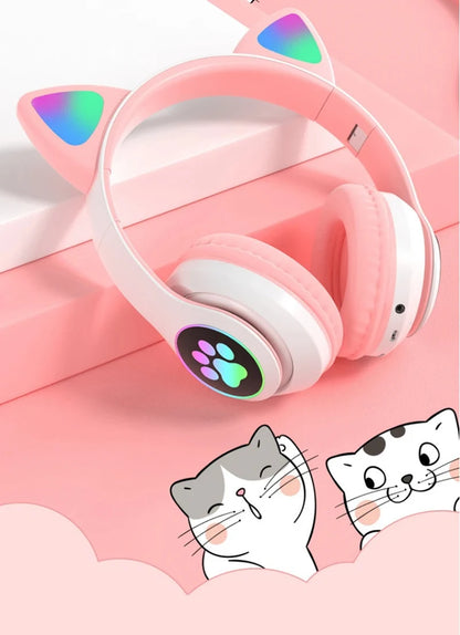 Cat Shaped Wireless Bluetooth Earphones Handsfree Earbuds with Microphone for All Phones Fashion Headphoens Game Headset