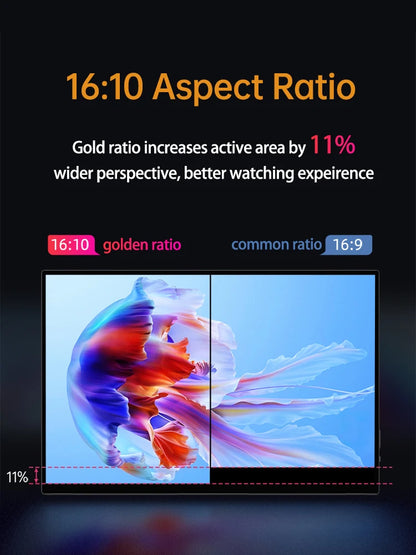Damrapt 14'' UHD Portable Oled Monitor 4K 16:10 500nits Metal Frame with Stand for Laptop PC Smart Phone Xbox Gaming Display