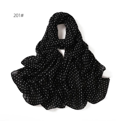 66 Colors Pearl Chiffon Printed Hijab Scarf New Fresh Small Floral Polka Dot Sunscreen Silk Scarf Shawl Turbans for Women Hijabs