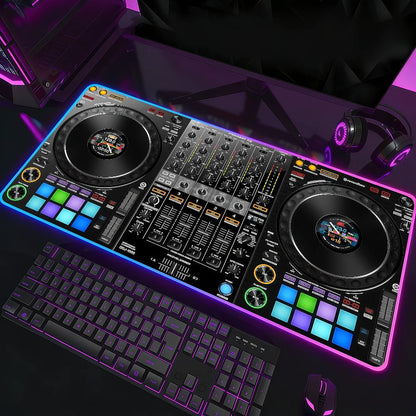 Music Pioneer DJ  Mouse Pad Waterproof RGB LED Light Colorful Game Keyboard Non-slip Cover Desk-mat Surface