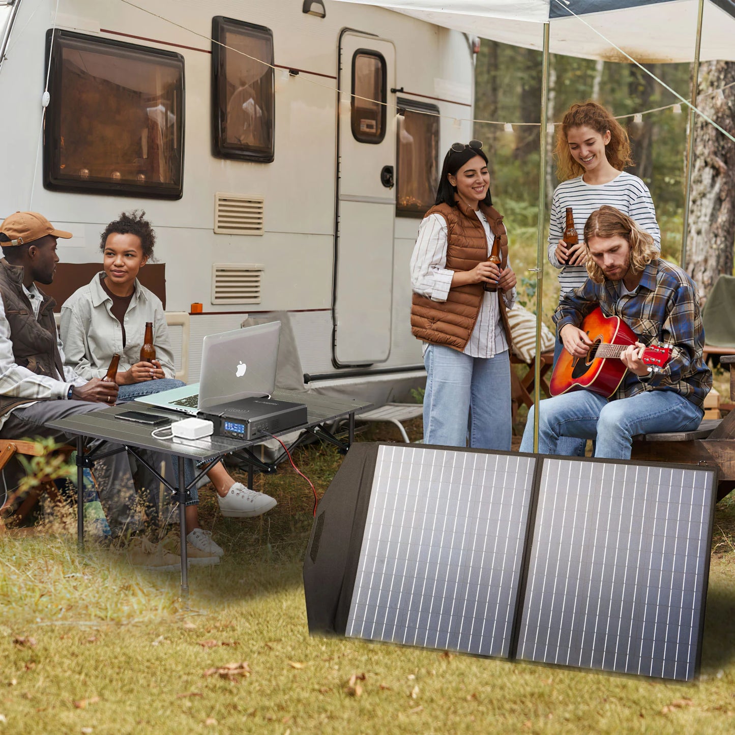 ALLPOWERS 200W Solar Powerbank 154Wh 41600mAh Portable Powerstation Emergency Backup Power with Wireless Charging for Camping RV