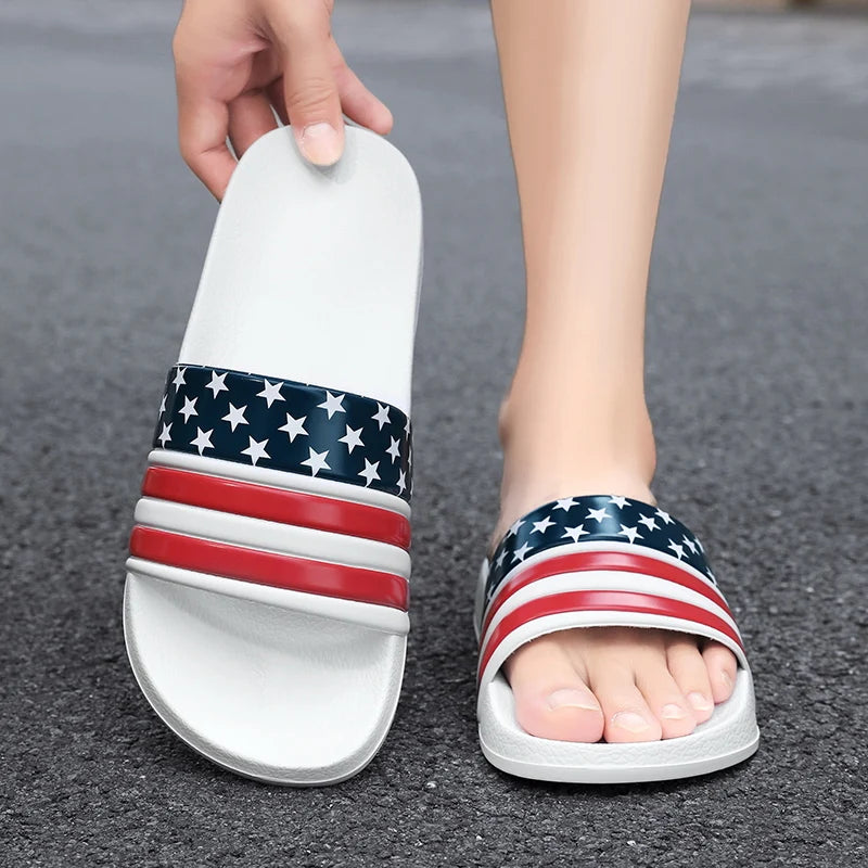 Plus Size Men Indoor Home Slippers Male Soft Comfortable Bath Slipper Men's EVA Flat Thick Platform Outdoor Beach Sandals Summer
