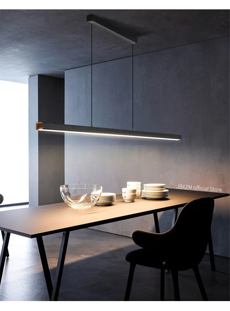 Dining Room Chandelier Dining Table Lighting Kitchen Bar Light LED Linear Lamp Restaurant Pendant Lights Modern Brief Droplight
