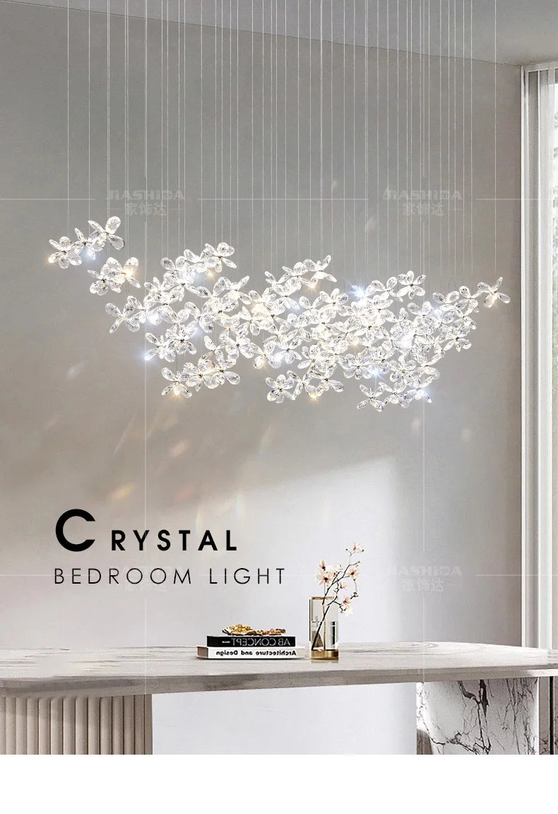French Crystal Dining ChandelierFo Home Use Restaurant Lamp Luxurious And Modern Café Bar Counter Dining Table And Ceiling Light