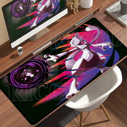 Gaming Mouse Pad Large Rubber Keyboard Desk Mat Anti-slip Gamer Playmat Laptop PC Accessories Carpet Mewtwo P-Pokemon Mousepad