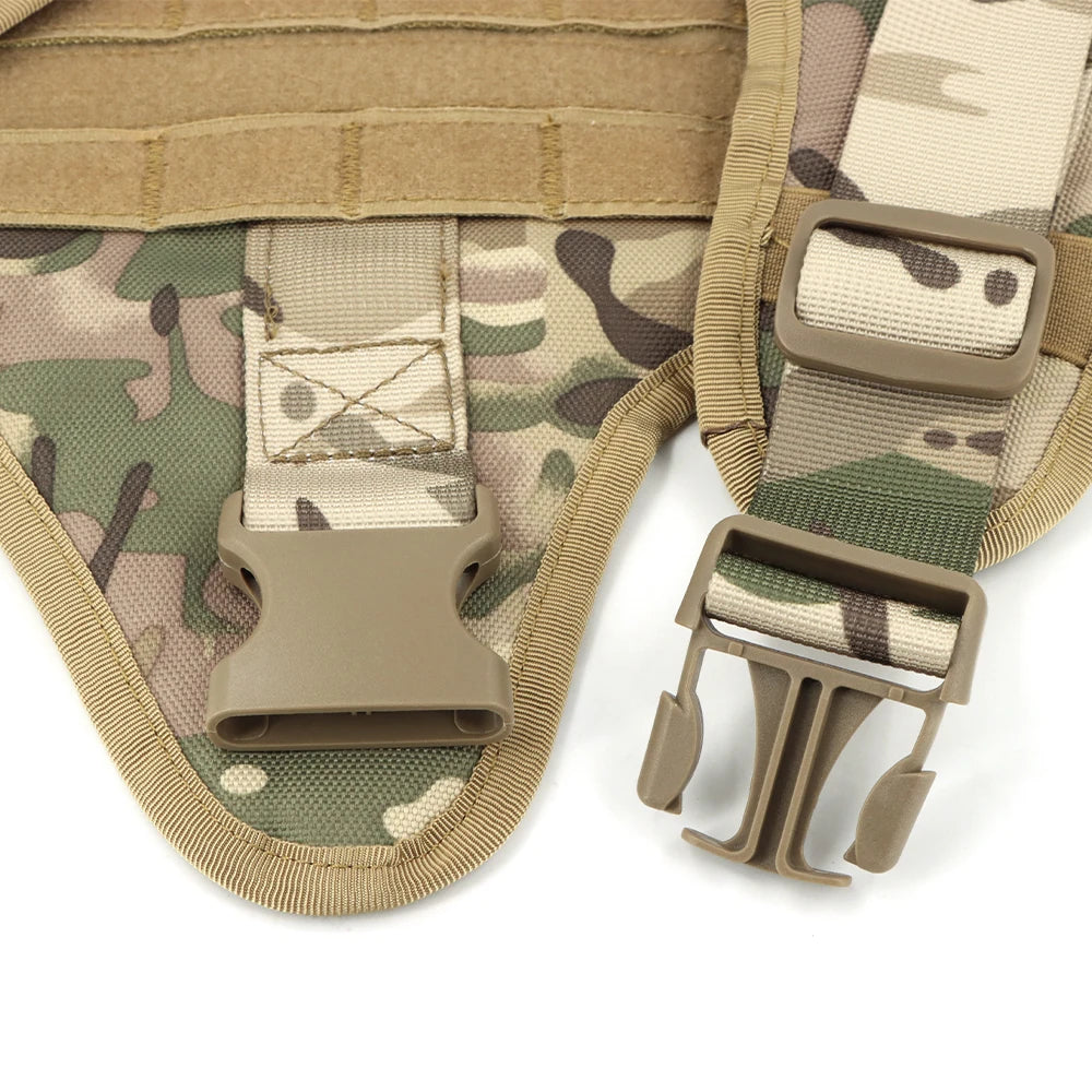 Dog Harness for Large Dogs Leash Collar Molle Pouch Military Harnesses French Bulldog Pet Tactical Training Vest Dog Accessories