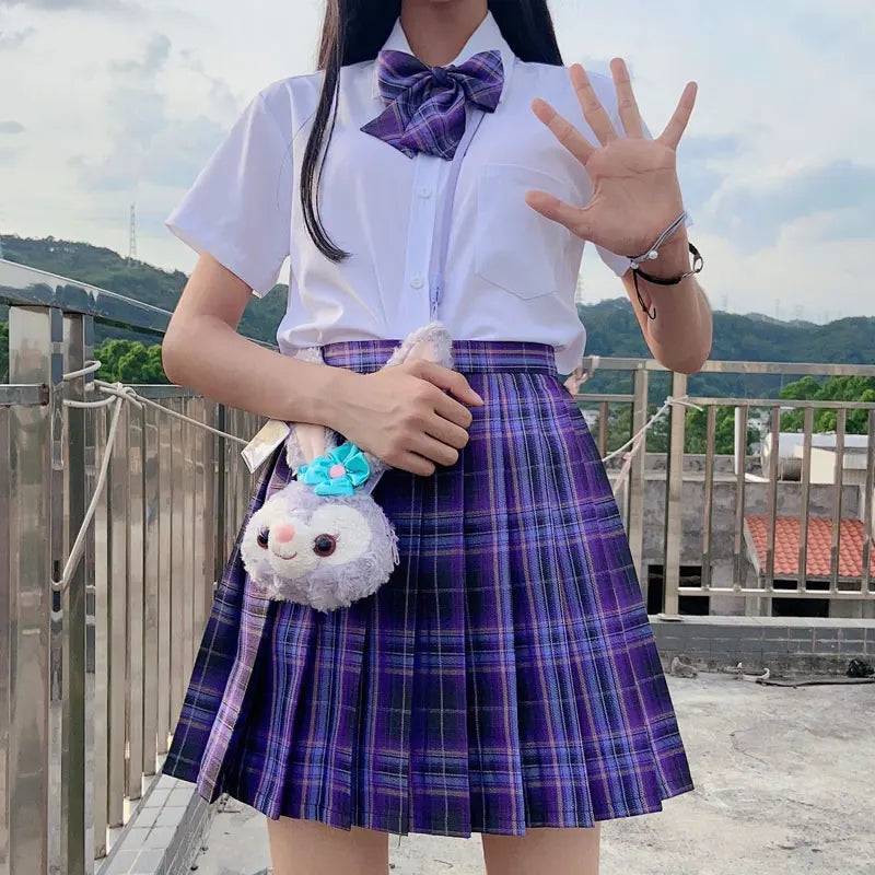 Japanese Bow Tie Skirt Set Student Pleated Skirt Jk Uniform Korean School Sexy Girl Preppy Style Seifuku Japanese School Uniform