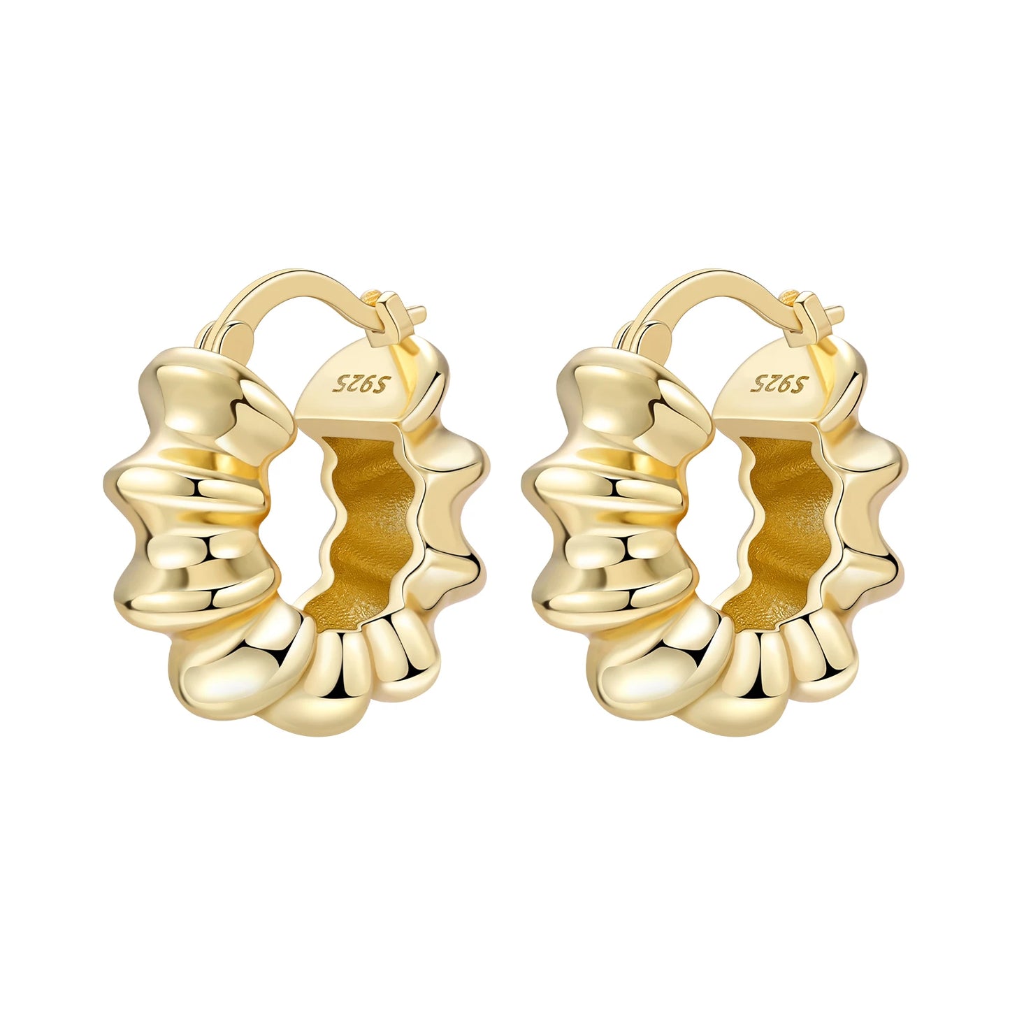 Original 925 Sterling Silver Heart Vintage Luxury Earrings Fashion 18K Gold Hoop Earrings for Women Piercing Jewelry Aretes 2026