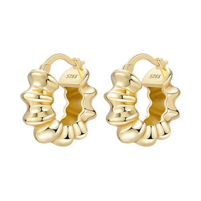 Original 925 Sterling Silver Heart Vintage Luxury Earrings Fashion 18K Gold Hoop Earrings for Women Piercing Jewelry Aretes 2026