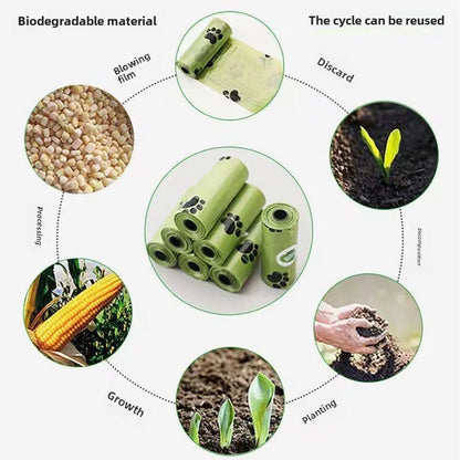 20Rolls Dog Poop Bag Outdoor Cleaning Poop Bag Biodegradable Cat Dog Garbage Bag with Dispenser Gift Dog Waste Bags Pet Supply