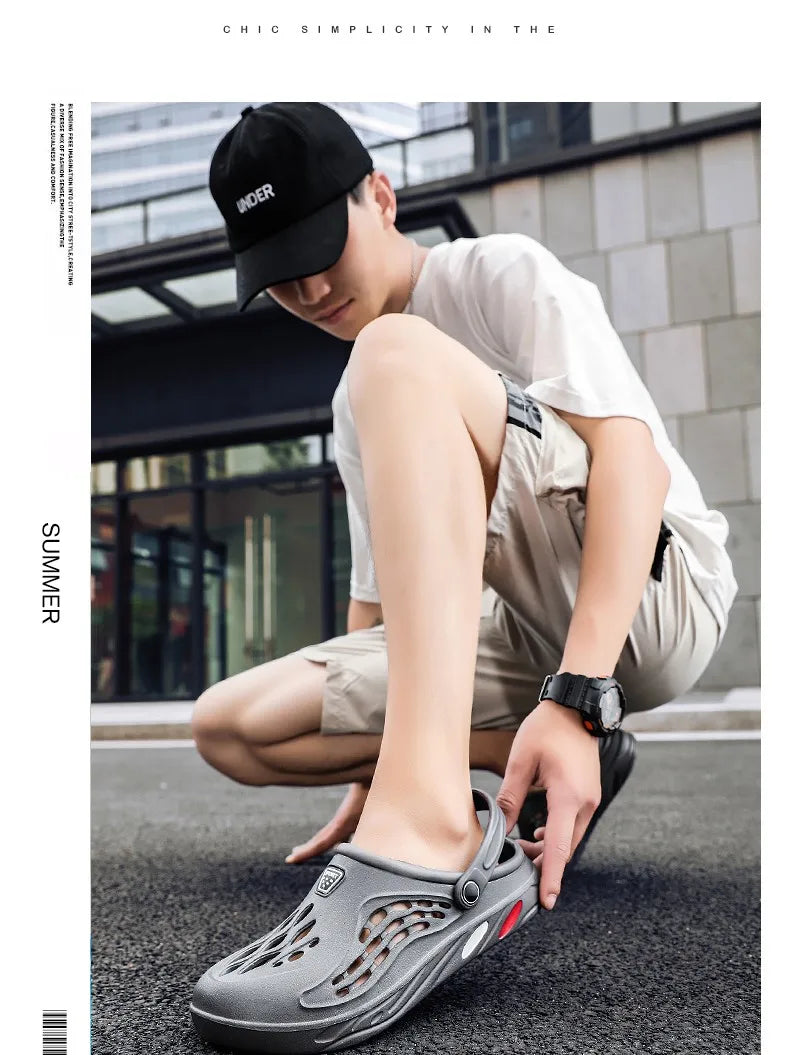 Summer Unisex Clogs Sandals Shoe Men Woman Hoof Thongs Stamp Garden Beach Big Size 36-49 Slippers for Men's Shoes Zapatos Hombr