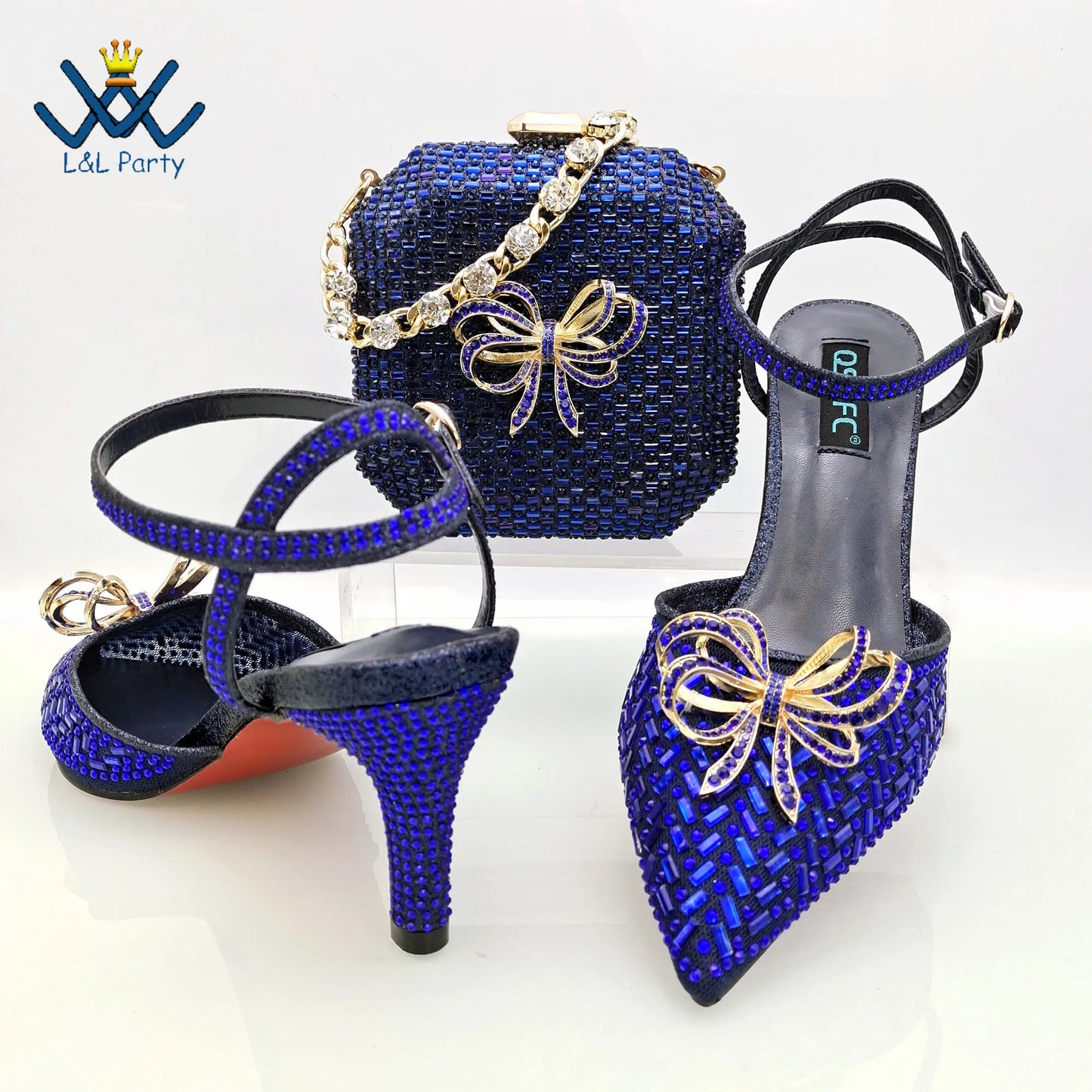 Concise New Design African Italian Women Shoes and Bag Set in Magenta Color High Quality Pumps for Wedding Party