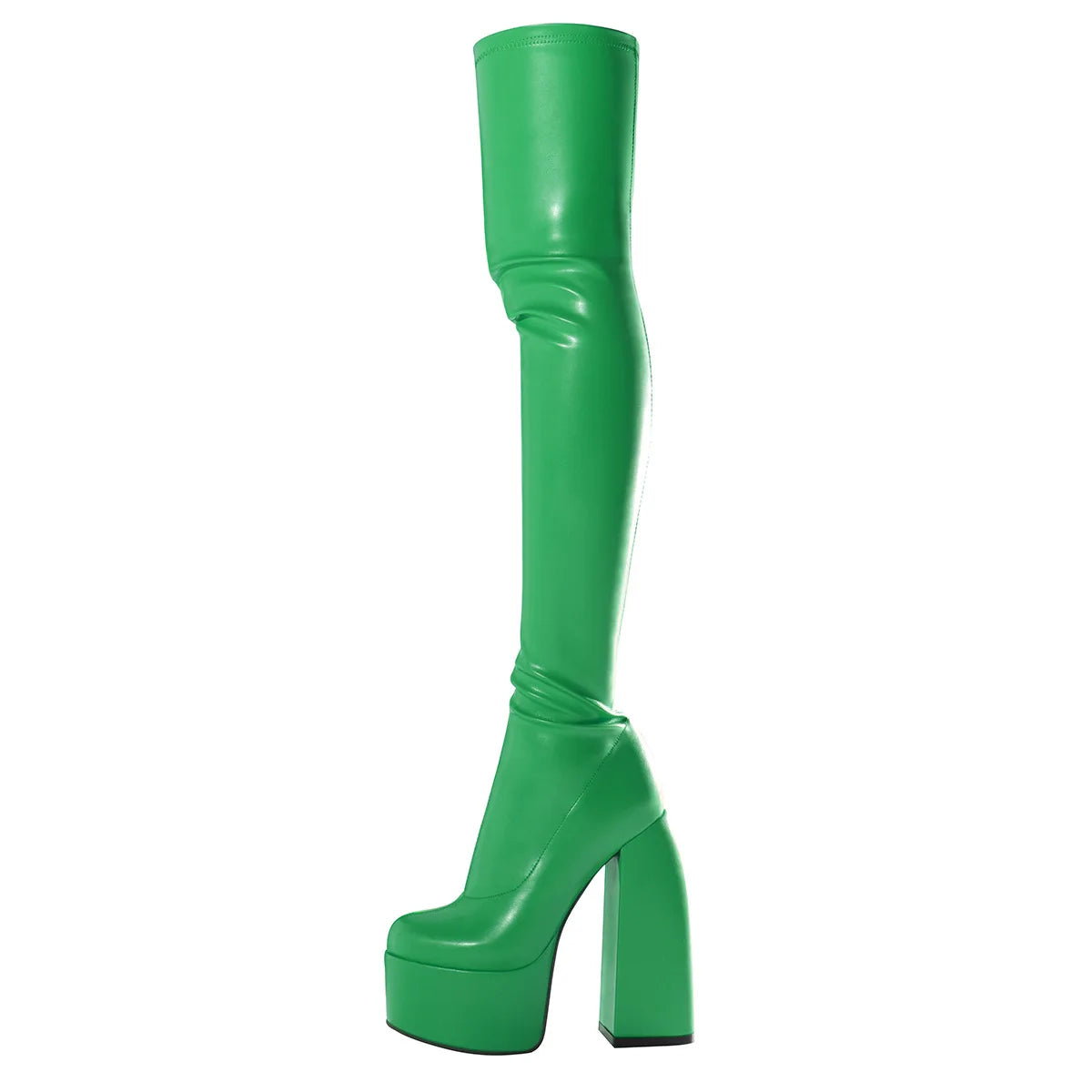 Thin Leg Thick Heels Platform Shoes Women's 2025 Summer Autumn Over the Knee Boots Candy Color Patent Leather Super High Heels