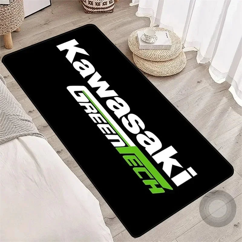 Kawasaki Motorcycle Carpet Garage Mat Racing Cool Moto Display Motorcycle Display Mat Kawasaki Anti-slip Floor Decoration Rug