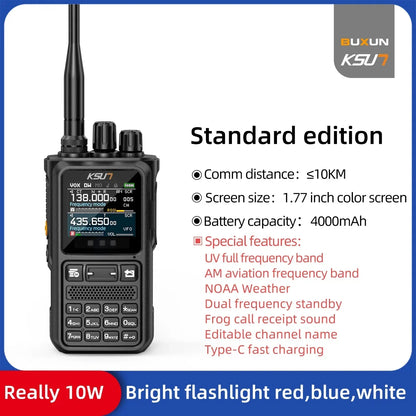 Walkie Talkie Long Range 10W Handheld Talkie-walkie Dual Band HAM Radio APP Programming 2 way Radio KSUN UV110 V.008 Newest