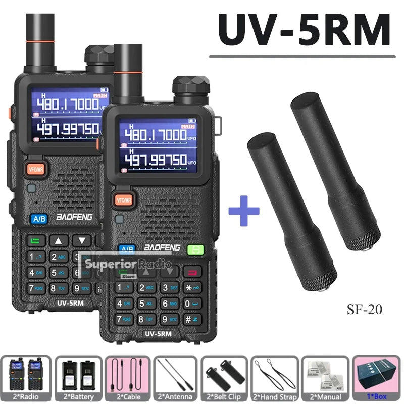 2/4PCS Baofeng UV-5RM 10W Walkie Talkie  Wireless Copy Frequency  Long Rang Type-C Charge Long Range FM Flashlight Two Way Radio