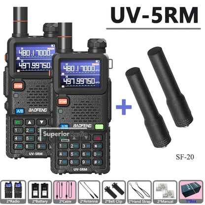 2/4PCS Baofeng UV-5RM 10W Walkie Talkie  Wireless Copy Frequency  Long Rang Type-C Charge Long Range FM Flashlight Two Way Radio
