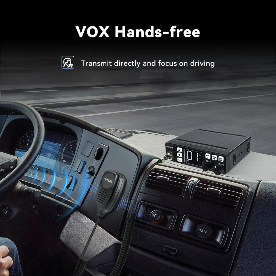 Retevis MB3/MB63 CB Radio Station Long Range Communication Professional Car Mobile Ham Radio AM FM Channel 9/19 VOX For Truckers