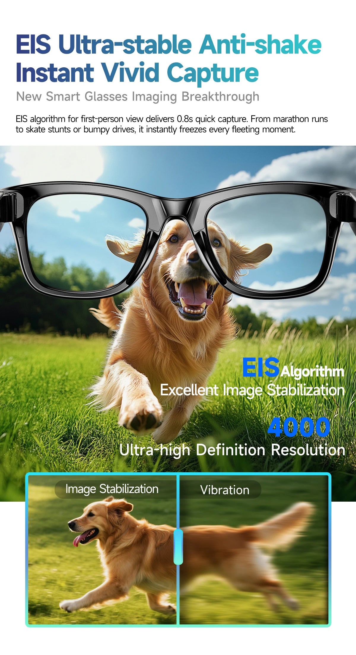 New 8MP Camera Smart Glasses Photography Video AI Intelligent Interactive Translation Call Smart Sunglasses Men Women Eyeglass