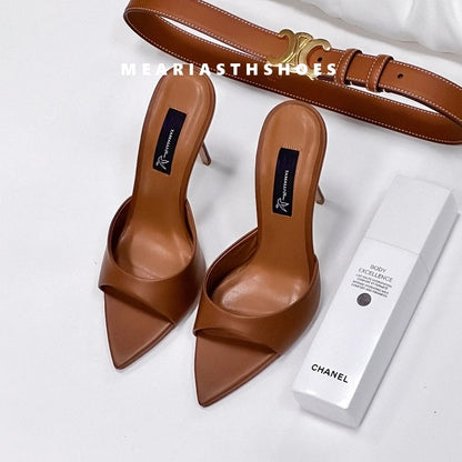 Super-high Heel Slippers Women Shoes Summer Peep Toe Mixed Colors Stiletto Sandals Sexy Party Ladies Shoes Luxury Woman Pumps