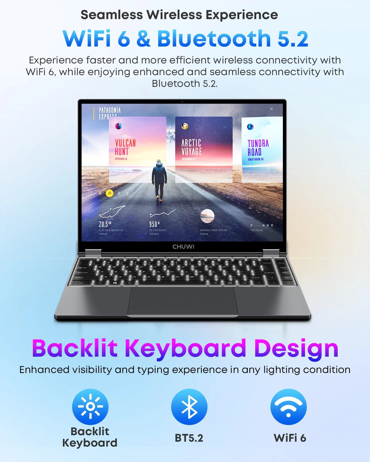 CHUWI FreeBook 2-in-1 Touch Screen Laptop 13.4'' Intel N150 16GB LPDDR5 RAM 512GB SSD FHD 2520x1680 WiFi6 BT5.2 Windows 11